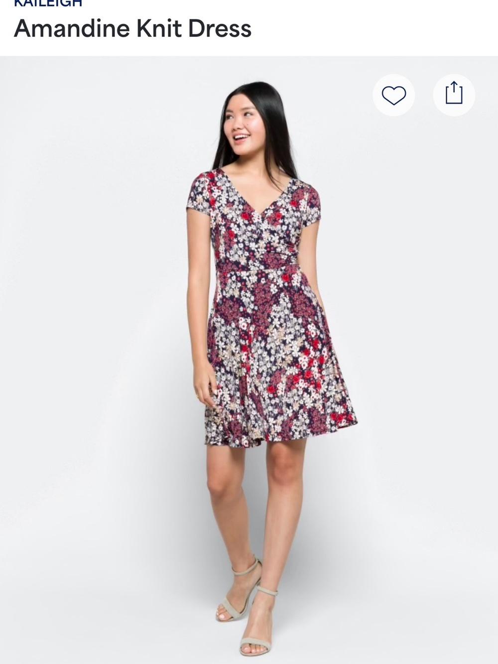 Kaileigh Amandine Floral V-Neck Mini Dress - Burgundy, Cream, Black